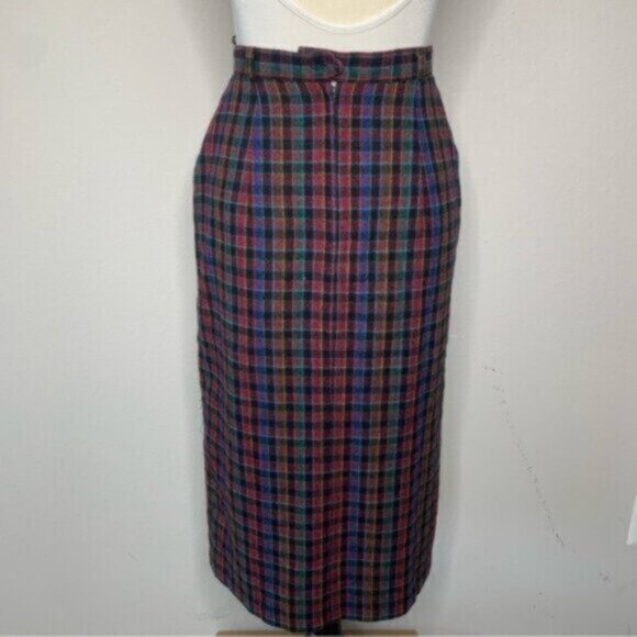 Quasimodo Vintage High Waist Plaid Midi Skirt - Picture 9 of 17